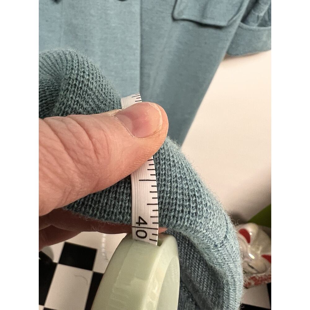 Vintage 40s Wool Knit Sweater Dress & Matching Coat 1940s Made In Italy Sz 14 - Picture 15 of 16